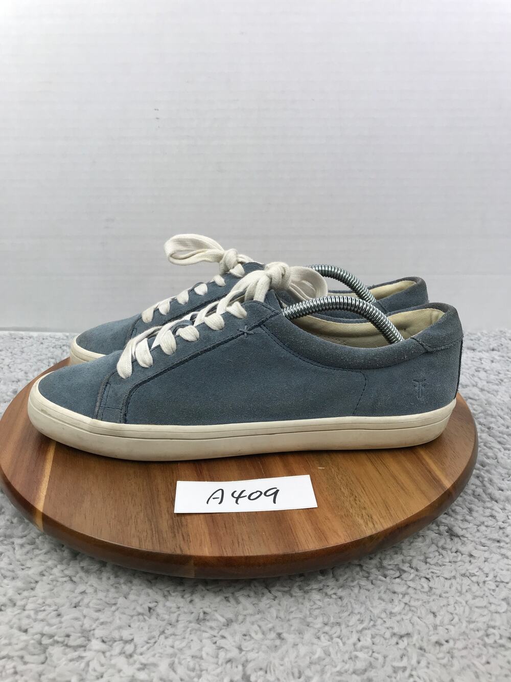 Frye Womens 10M Kerry Blue Suede Low Top Casual Lifestyle Lace Up Daily Sneaker